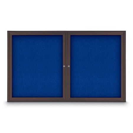 United Visual Products Sliding Door Indoor Enclosed Corkboard, 9 UV9030ACS-BLACK-BLSPRU